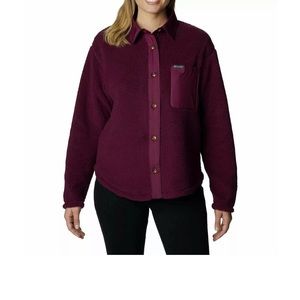 Columbia Women’s West Bend Sherpa Burgundy Shirt Jacket Shacket Sz XXL NWT